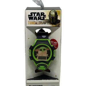 NWF Star Wars Mandalorian Baby Yoda Kids Flashing LCD Watch (Needs Battery)